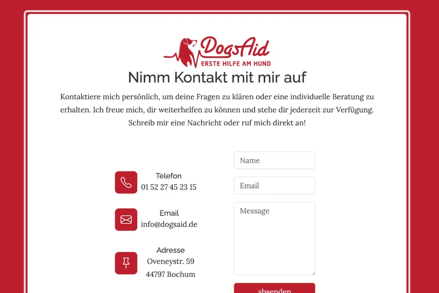 Dogs Aid Mobile Ansicht