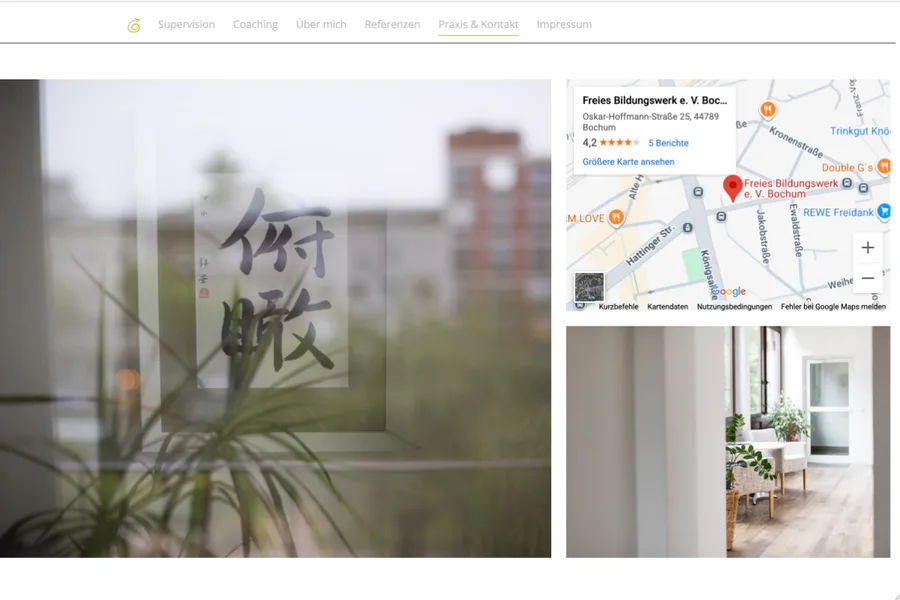 Screenshot Homepage Hero-Bereich